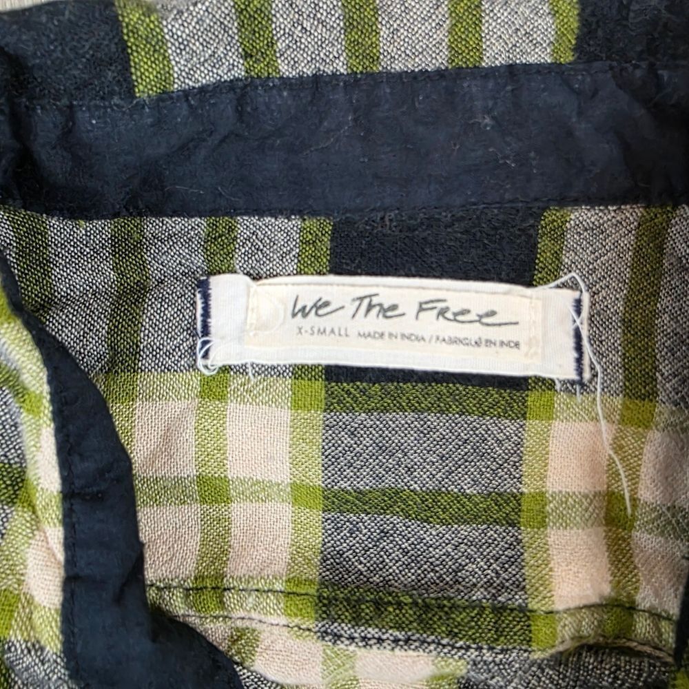 Free People We The Free Pacific Dawn Plaid Button Dawn Shirt Size XS - Picture 11 of 12